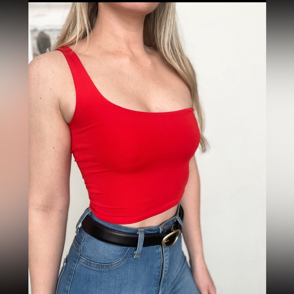 One Shoulder Crop Top